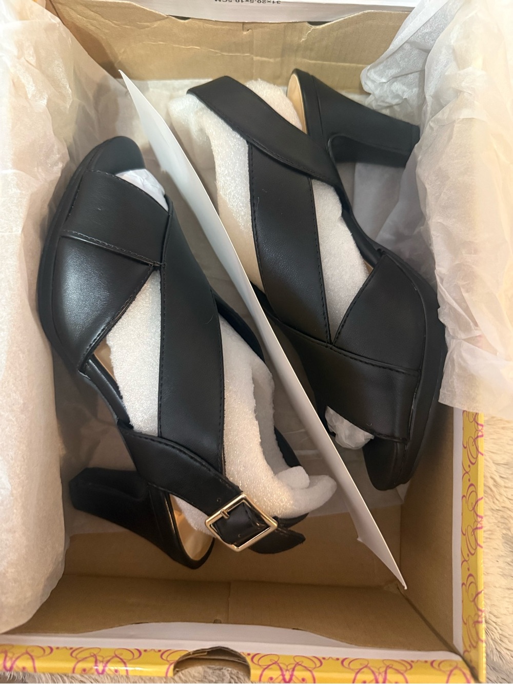 easy street Black Crisscross Slingback Heels